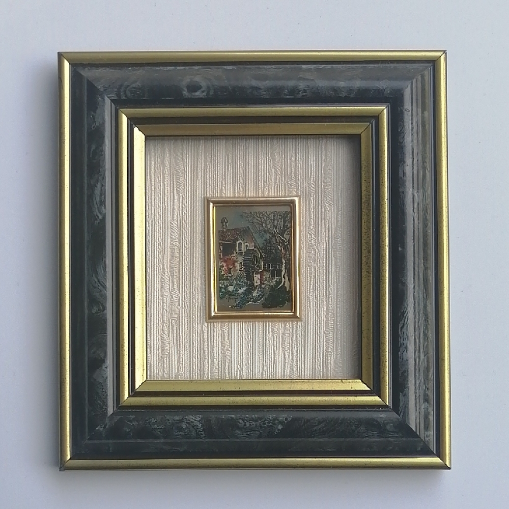 Vintage Creazioni Artistiche Italy Serie Oro Mini Painting Chromolithography
